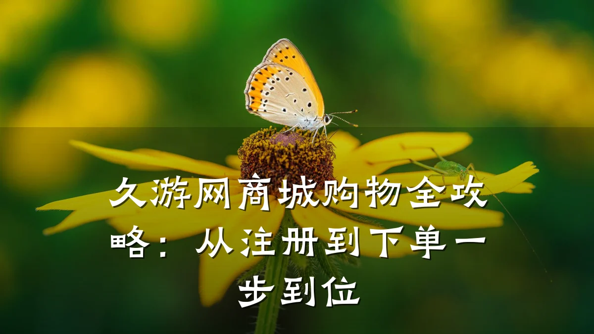 久游网商城购物全攻略:从注册到下单一步到位