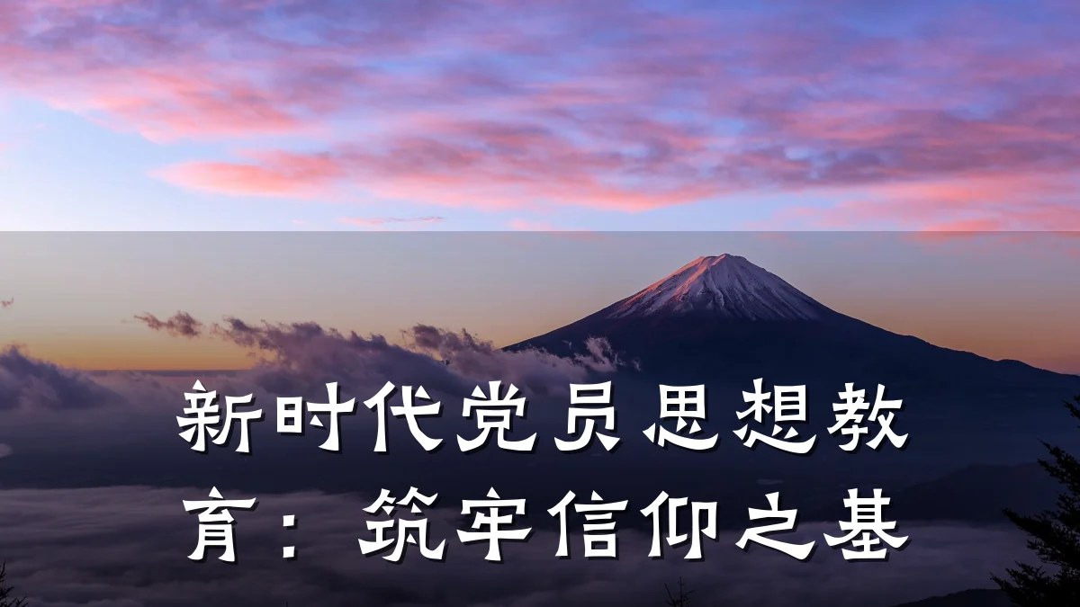 新时代党员思想教育:筑牢信仰之基